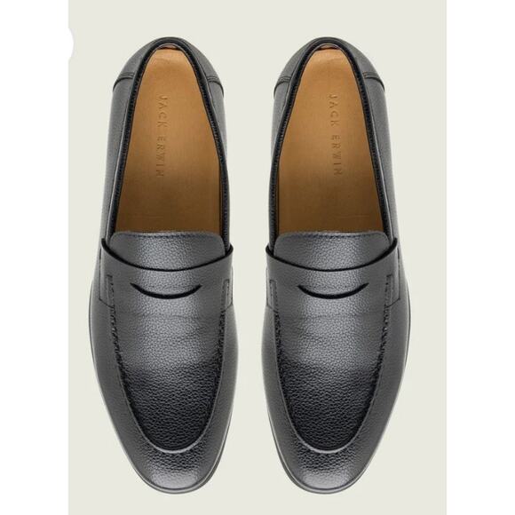 Jack Erwin Penny Loafers Classic Casual Shoes Suede Black Mens Sz 7 Black Pebble